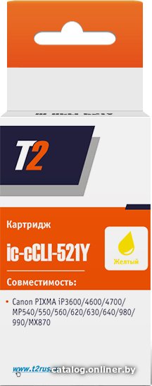 Картридж T2 IC-CCLI-521Y (аналог Canon CLI-521 Yellow)