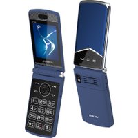 Кнопочный телефон Maxvi E11ds (синий/серебристый)