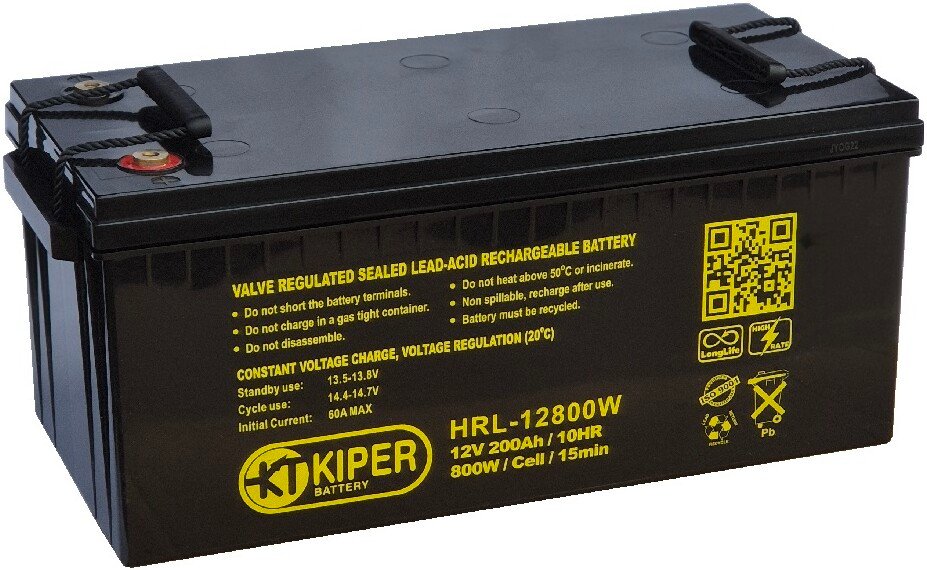 

Аккумулятор для ИБП Kiper HRL-12800W (12В/200 А·ч)