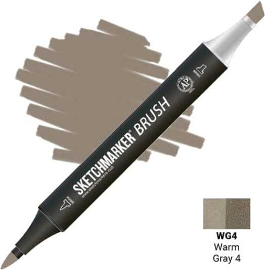 

Маркер художественный Sketchmarker Brush Двусторонний WG4 SMB-WG4 (теплый серый №4)