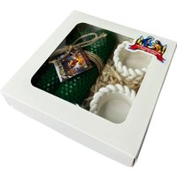 Подарочный набор Вендитио Ozarich Снежинка Рождественский с 2-мя свечами и подсвечниками (зеленый)