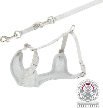Шлея с поводком Trixie Junior набор шлея 36-50 см +поводок 2 м M-L (светло-серый)