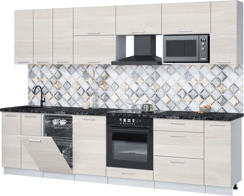 

Готовая кухня Интерлиния Мила Лайт 3.0-ПМ4 (вудлайн кремовый/вудлайн кремовый/кастилло темный)