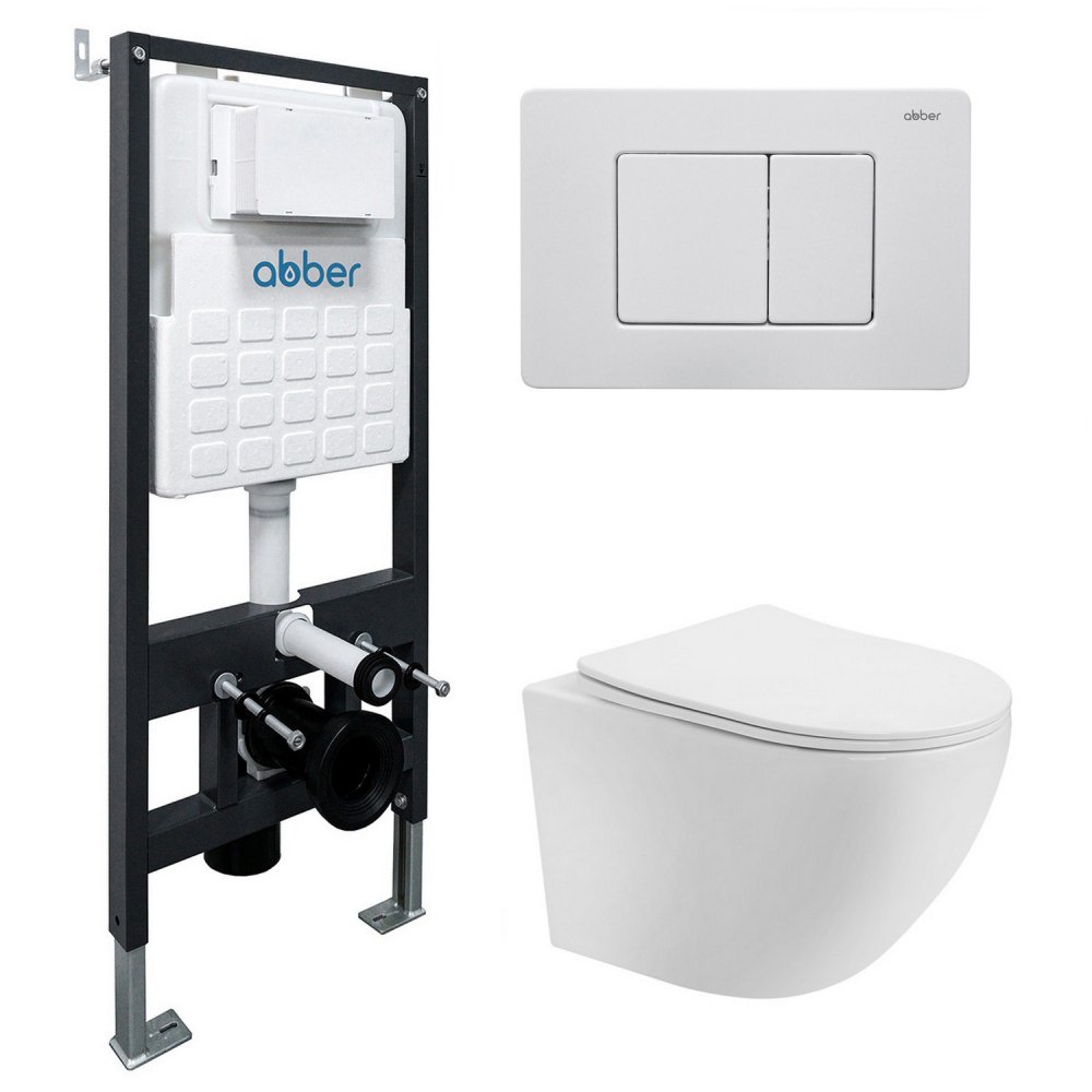 

Унитаз подвесной Abber Bequem AC1100T-AC0105-AC0120MW (с кнопкой смыва)