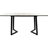 Кухонный стол ВВР Миллер (дуб крафт белый/черный №5, ЛДСП 120-160/80)