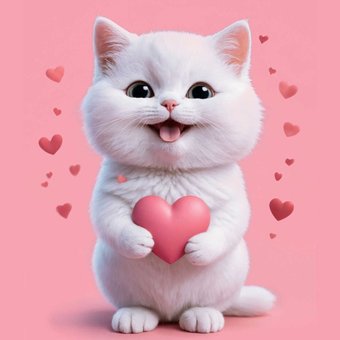 Алмазная мозаика  Феникс+ Котенок с сердечком 70802