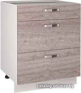 Шкаф напольный Anrex Alesia 3S/60-F1 (серый/дуб анкона)