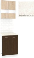 

Готовая кухня Кортекс-мебель Корнелия Экстра 60рс2д (дуб сонома/венге/королевский опал)