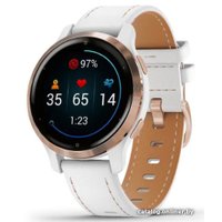 Умные часы Garmin Venu 2S (розовое золото/белый кожаный)