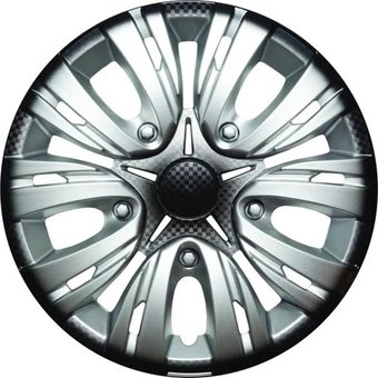 Набор колпаков на диски Lion Лион 14" карбон пруж. LW1407 (2шт, серебристо-черный)