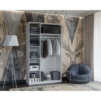 Шкаф распашной Мебель-АРС Элит (белый/ателье светлый)