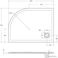 Душевой поддон BelBagno TRAY-MR-UNO-RH-120/90-550-35-W-L-CR 120x90