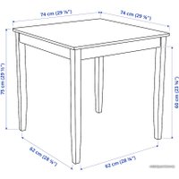 Обеденная группа Ikea Лерхамн 193.062.89 (светлая морилка антик белая/бежевый)