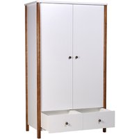 Шкаф распашной Polini Kids Simple двухсекционный с ящиками 0002770.165 (белый/дуб крафт)