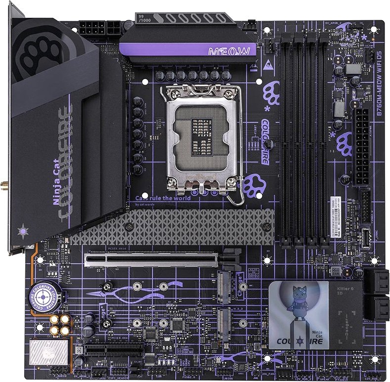 

Материнская плата Colorful Colorfire B760M-Meow WiFi D5 Purple