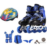 Роликовые коньки Ricos OG3354L с комплектом защиты (р. 32-37, синий)