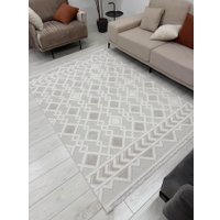 Ковер для жилой комнаты Radjab Carpet Поло Прямоугольник EN 256 12517RK (1.6x3, Cream/Beige)