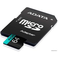 Карта памяти ADATA Premier Pro AUSDX64GUI3V30SA2-RA1 microSDXC 64GB (с адаптером)