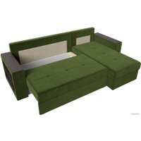 Угловой диван Лига диванов Дубай лайт правый 114168 (микровельвет зеленый)