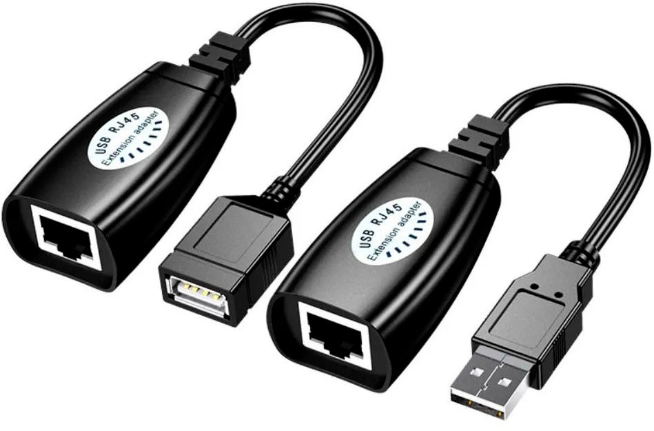 Адаптер USBTOP USB Type-A - RJ45 до 50 м (черный)