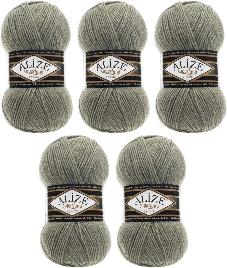 

Набор пряжи для вязания Alize Superlana 138 (280 м, зел. мендаль, 5 мотков)