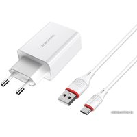 Сетевое зарядное Borofone BA21A USB Type-C (белый)