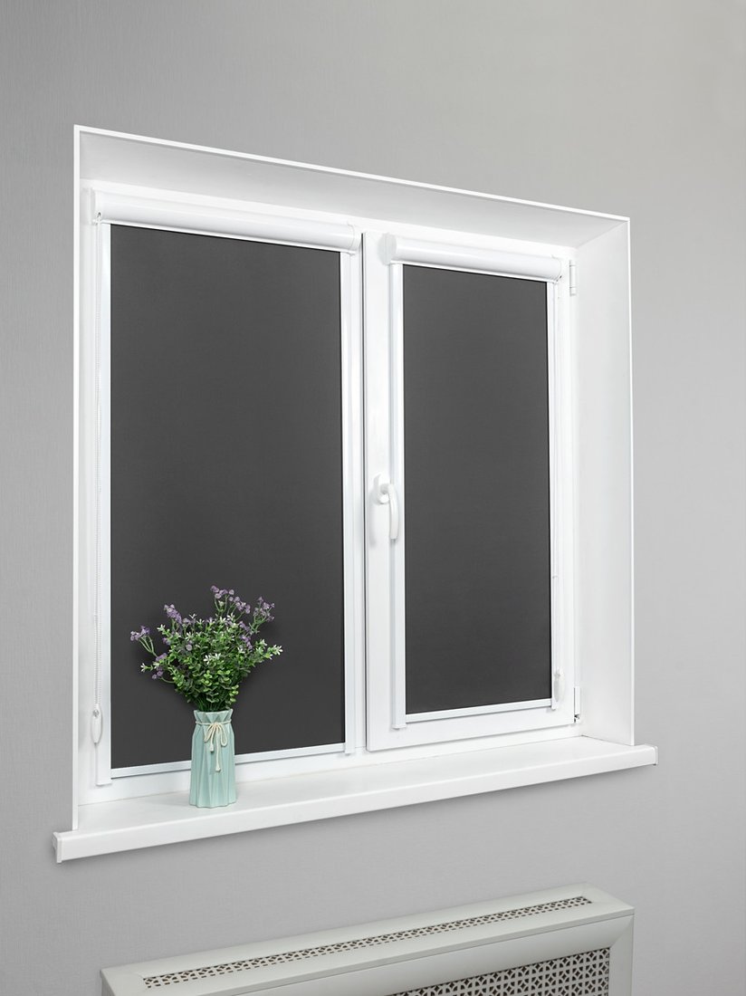 

Рулонные шторы Sundays Home UNI-2 LM 67-07 34x160 (графит, правая)