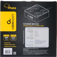 Сетевой фильтр Cablexpert PLT-4-C2U2-W-3