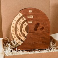 Вечный календарь Творческая мастерская "Пуговка" Анастасии Минич Аист с картой Беларуси