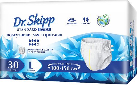 

Подгузники для взрослых Dr.Skipp Standard Extra L (30 шт)