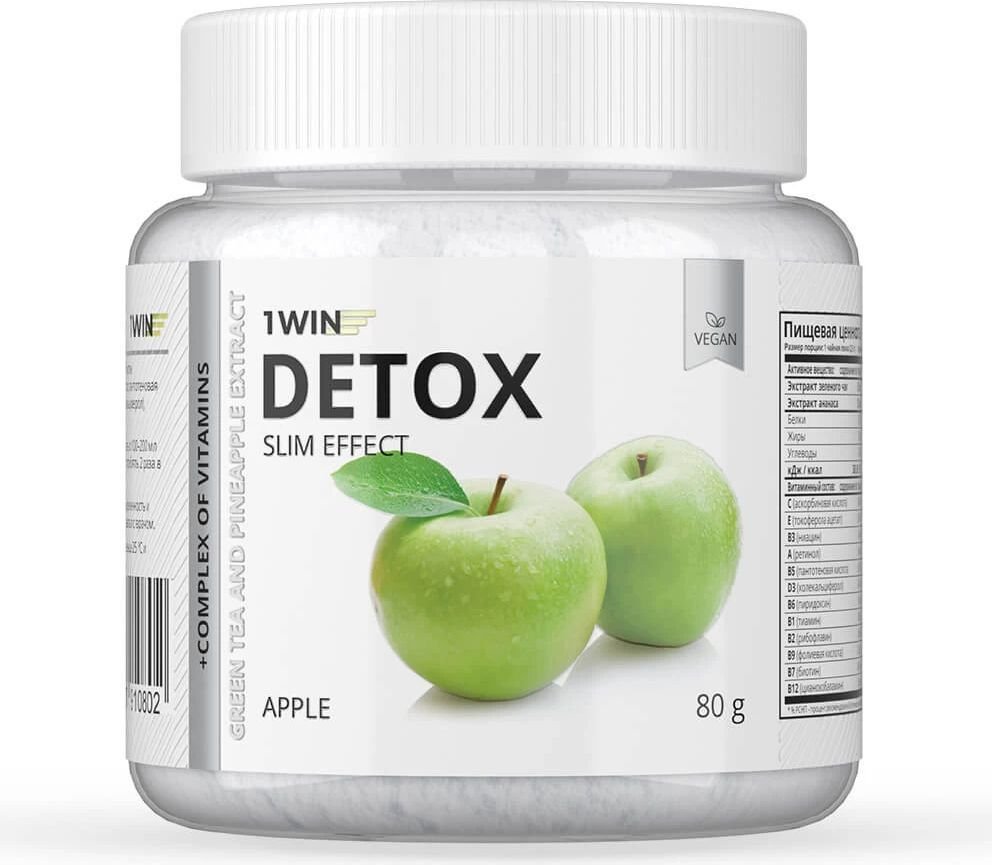 

БАД 1WIN Detox Slim Effect + экстракт зеленого чая (яблоко, 80 г)