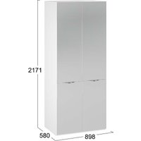 Шкаф распашной Трия Глосс 580 СМ-319.07.004 (белый жемчуг/белый глянец)