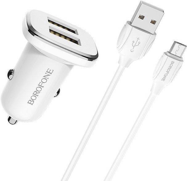 

Автомобильное зарядное Borofone BZ12 microUSB (белый)