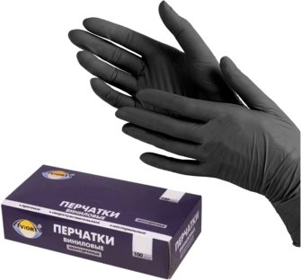 

Виниловые перчатки Aviora Виниловые (S, 100 шт, черный)