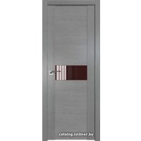 Межкомнатная дверь ProfilDoors 2.05XN L 90x200 (грувд серый, стекло lacobel коричневый лак)