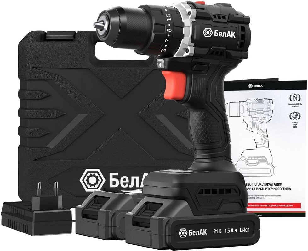 

Ударная дрель-шуруповерт БелАК БАК.53315 (с 2-мя АКБ, кейс)
