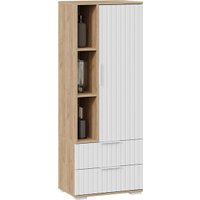 Шкаф-пенал Трия Хилтон исп.2 (дуб крафт золотой/белый матовый)