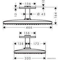 Верхний душ Hansgrohe Rainmaker Select 460 3jet 24006600 (черный/хром)