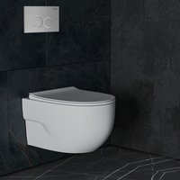 Унитаз подвесной Roxen Porto One Rimless 6 в 1 StounFix Dual Fresh 531880 (кнопка: матовая)