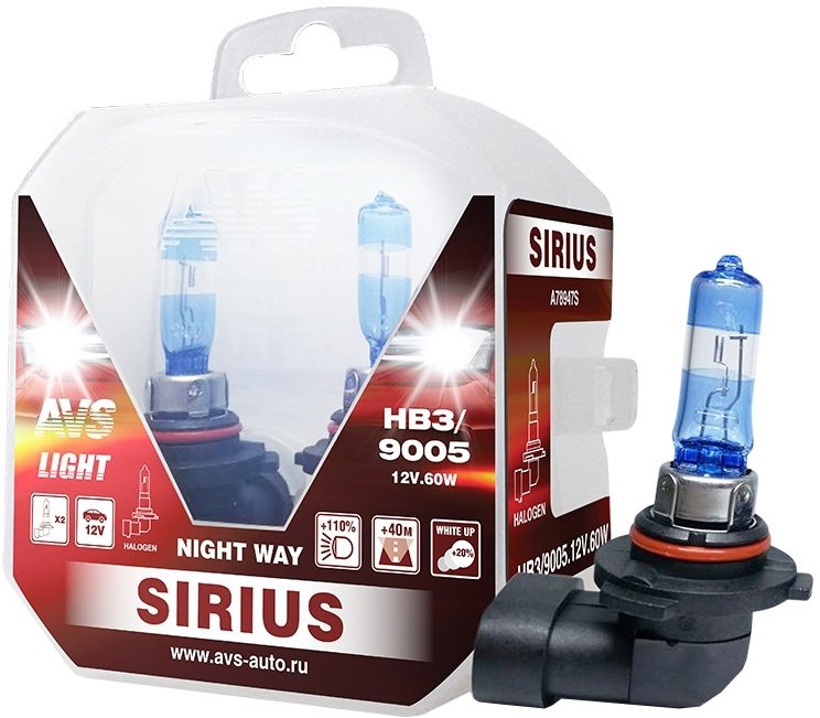 

Галогенная лампа AVS Sirius Night Way HB3/9005 2шт