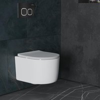 Унитаз подвесной Roxen Simple Compact в комплекте с инсталляцией StounFix Dual Fresh 6 в 1 917914 (кнопка: черный матовый)