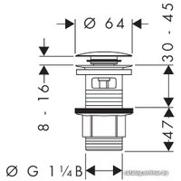Донный клапан Hansgrohe 50105000