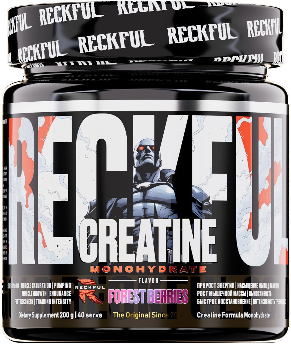 Моногидрат креатина Reckful Creatine monohydrate (лесные ягоды, 200г)