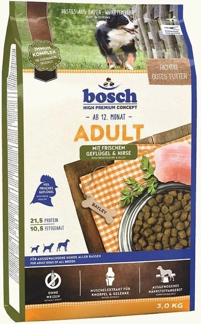 

Сухой корм для собак Bosch Adult Poultry & Spelt (Птица с Просо) 3 кг