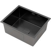 Кухонная мойка Roxen Uno 560210-54B-V графит/текстурная PVD покрытие (с ролл-матом и дозатором)