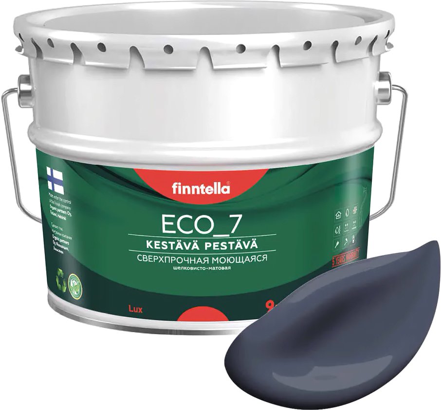 

Краска Finntella Eco 7 Monsuuni F-09-2-9-FL045 9 л (холодно-серый)