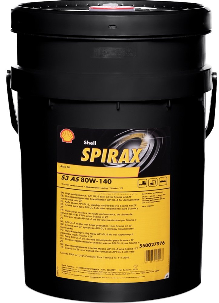 

Трансмиссионное масло Shell Spirax S3 AS 80W-140 20л