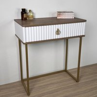 Туалетный столик без зеркала Shtabe Royal 5115 эко (дуб веллингтон/золото/р.золото)