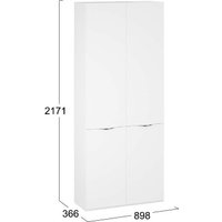 Шкаф распашной Трия Глосс 366 СМ-319.07.013 (белый жемчуг/белый глянец)
