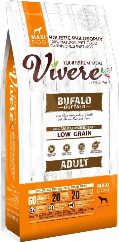 

Сухой корм для собак Vivere Maxi Adult Buffalo 3 кг